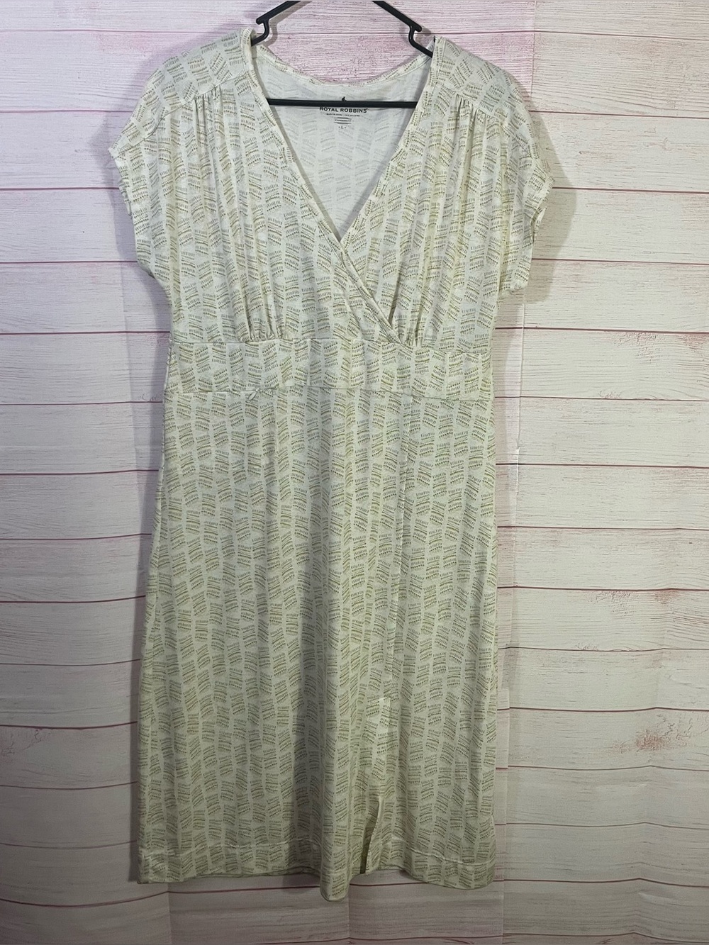 Royal Robbins Eco Comfort  Essential Tencel Dash Cream Tan Yellow Dress Large
